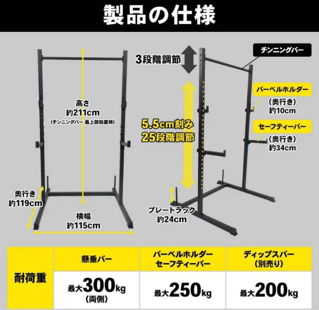 懸垂マシン ラック型 耐荷重300kg 25段階