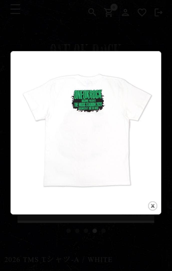 ONE OK ROCK 2026 TMS Tシャツ-A ホワイト
