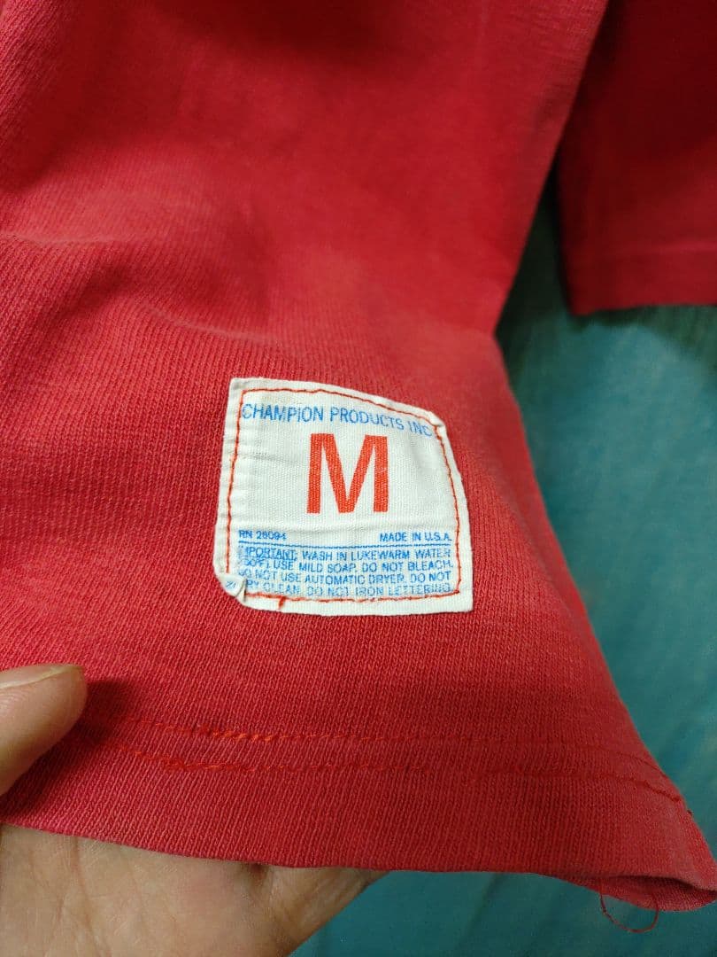 70s チャンピオン バータグ 綿100 フットボール Tシャツ M