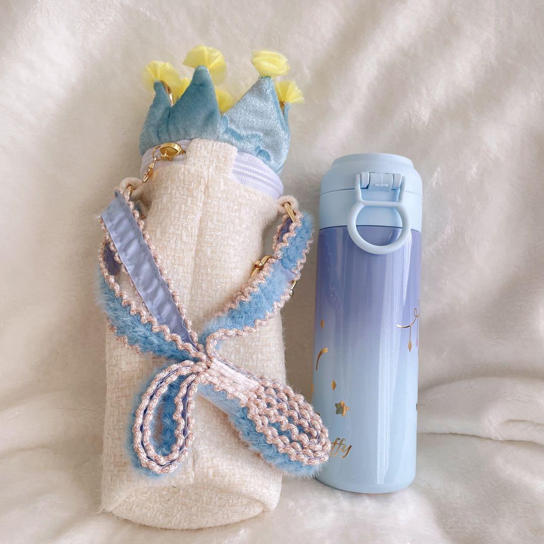 上海ディズニー　バースデーダッフィーステンレスふわふわ水筒カバーセット400ml