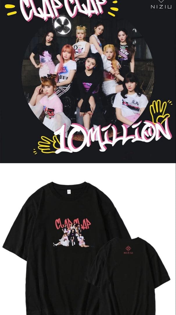 NiziU『CLAP CLAP 』 Tシャツ XLサイズ 黒
