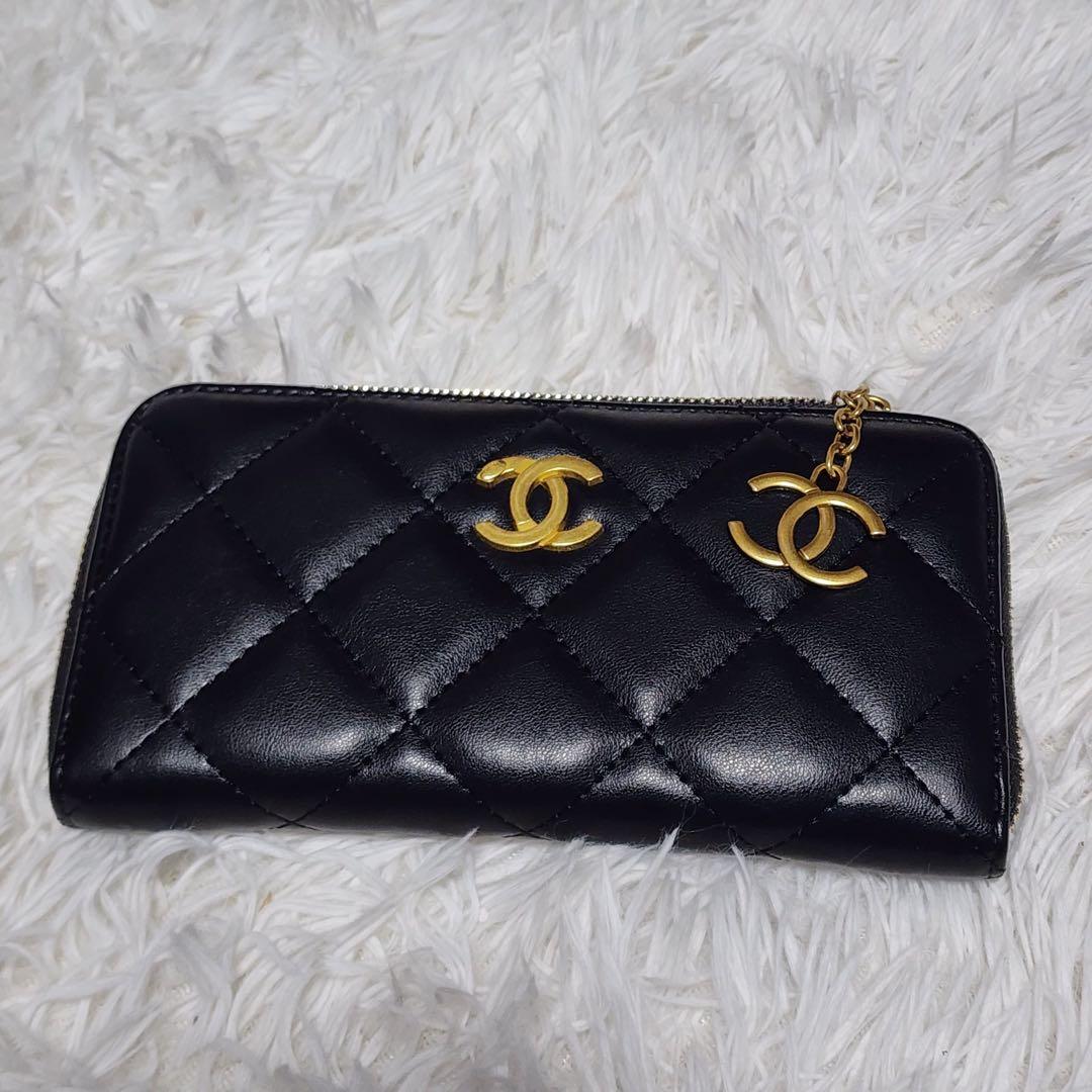 ピ*☆様 CHANEL 長財布　ラウンドジップ　キルティング　　 黒
