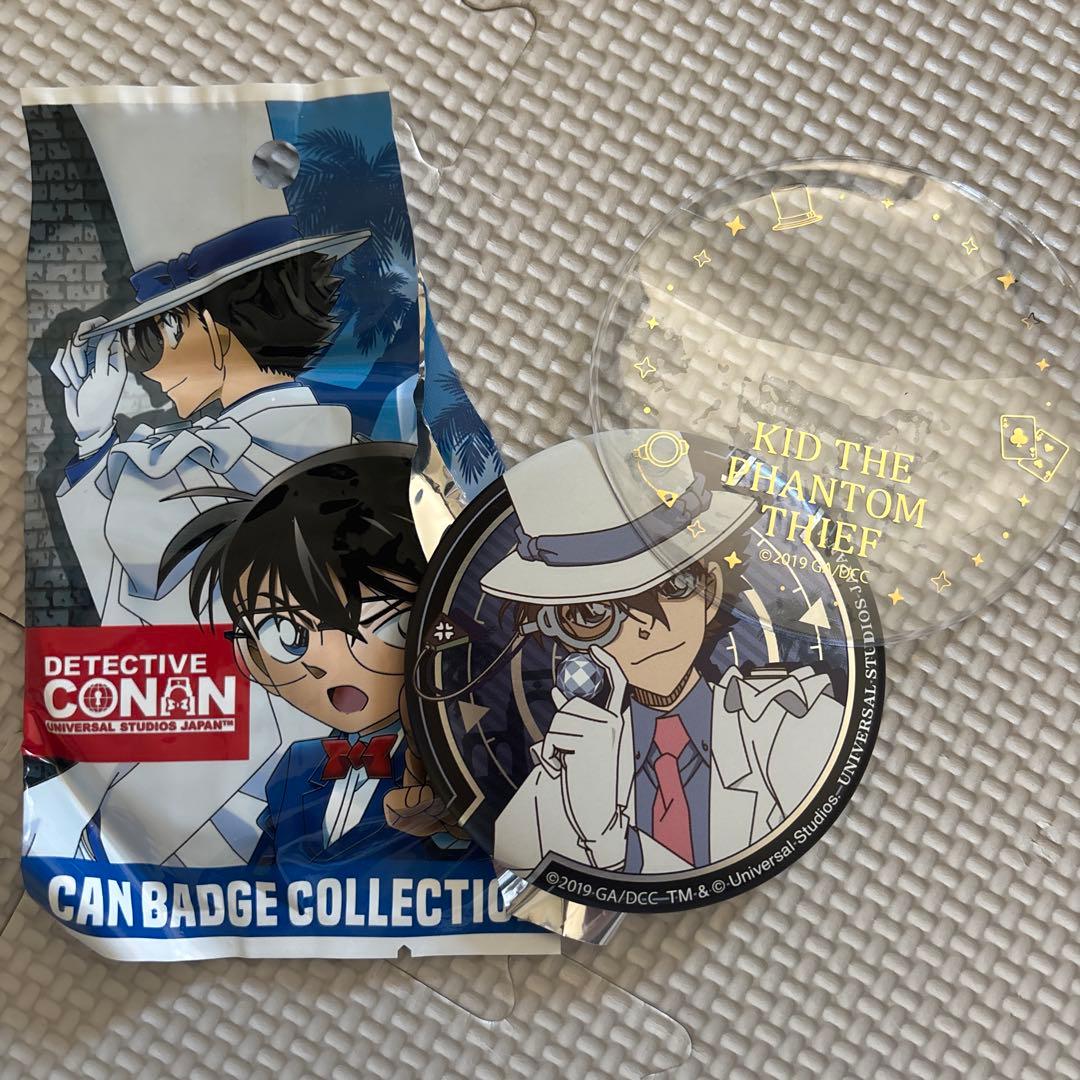 未使用☆2019年USJ限定 缶バッジコレクション 怪盗キッド&江戸川コナン