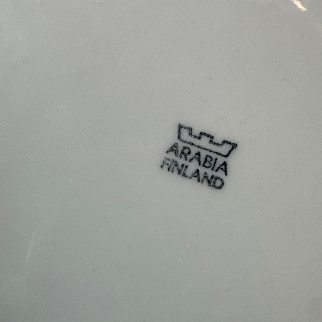 ARABIA ホワイトプレート 青いライン