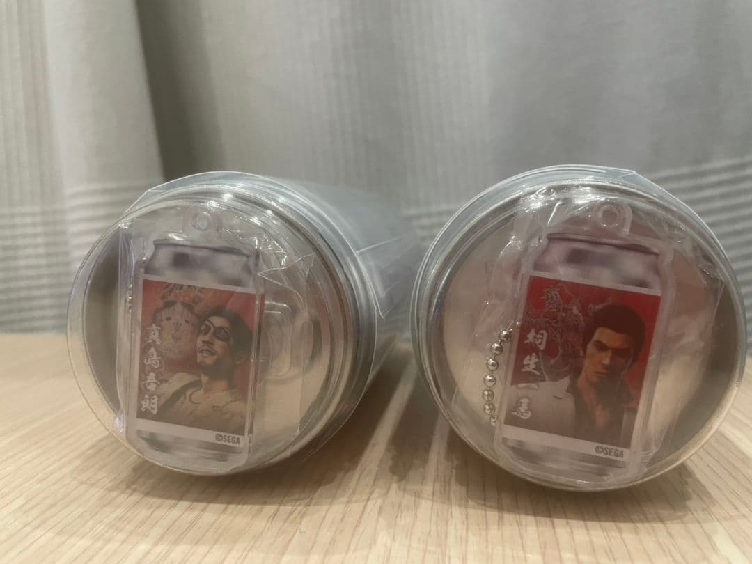 龍が如く極3サントリーコラボ缶 真島吾郎 桐生一馬ステッカーアクリルキーホルダー