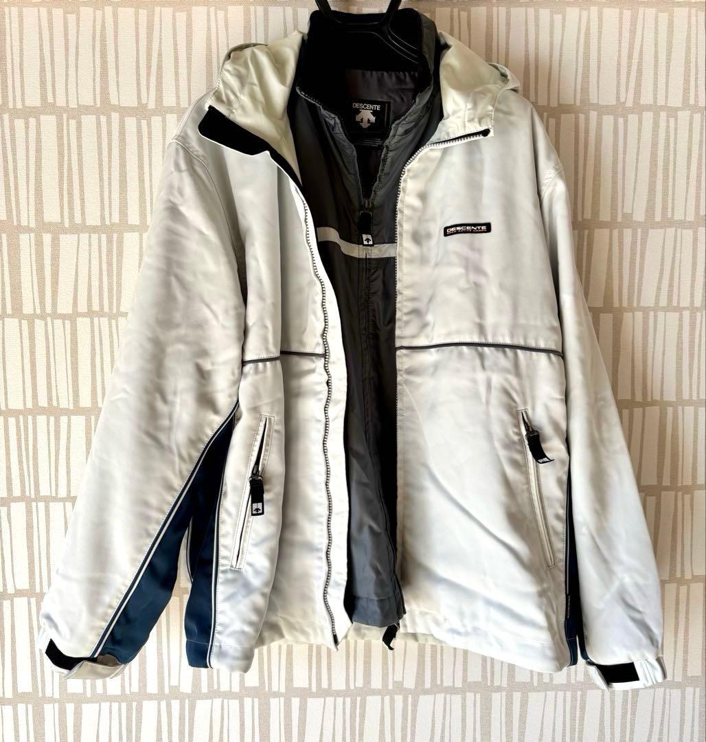 【値下げ】⛷️デサント⚫︎上下セット⚫︎オフホワイト⚫︎メンズXL