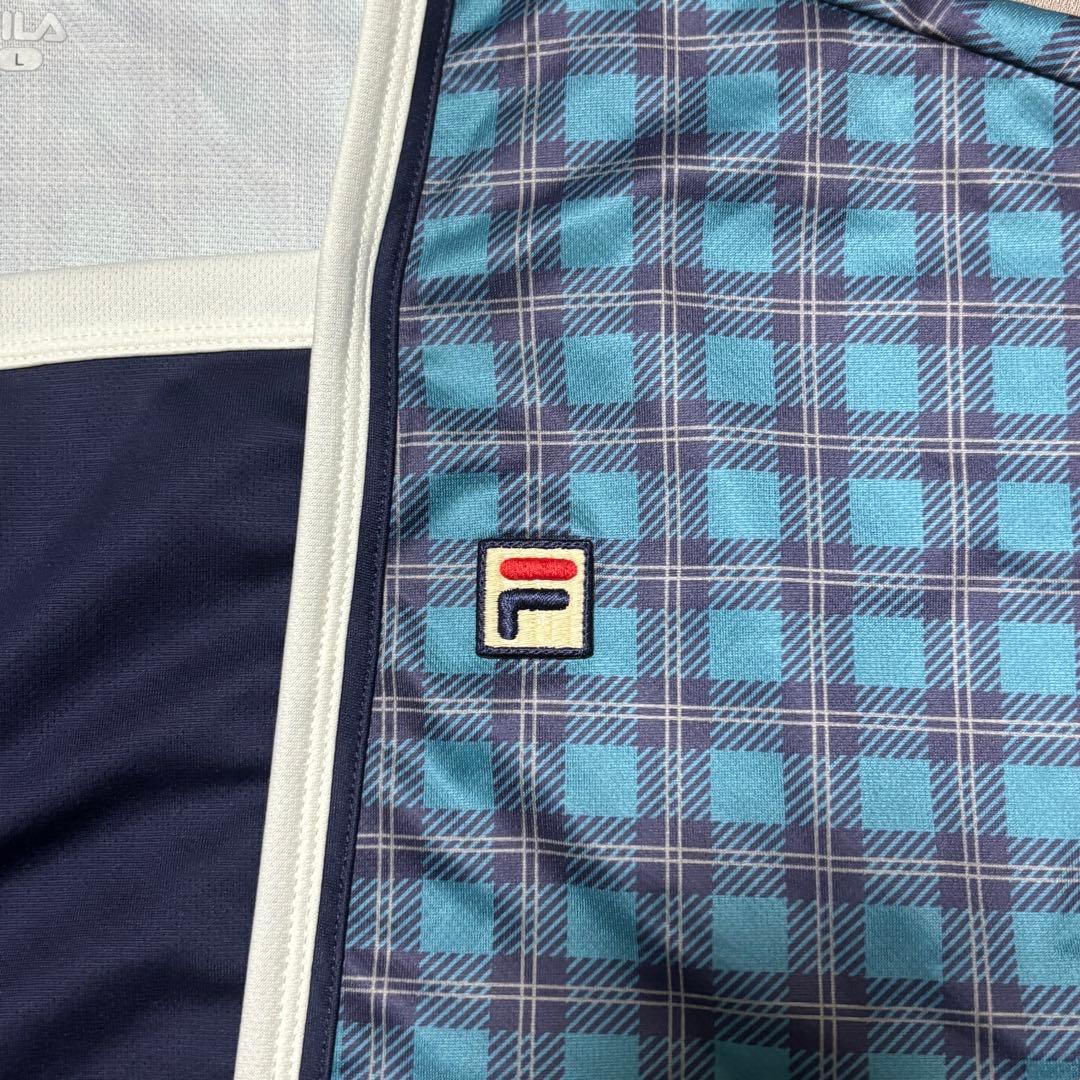 フィラFILA テニスウェア チェック柄シャツ&フレアスコート 上下セットアップ
