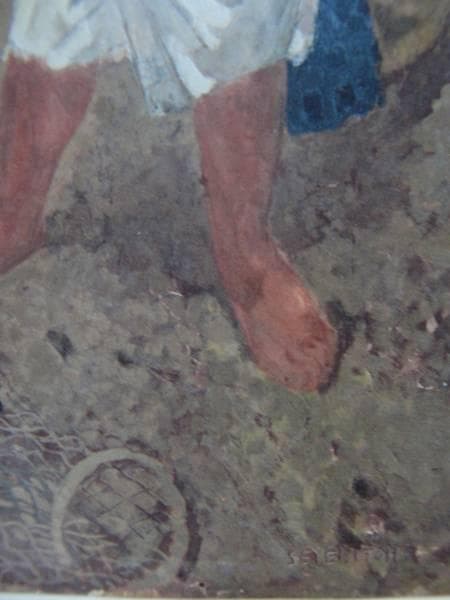 伊藤　清永、磯人、希少画集画、新品額装付