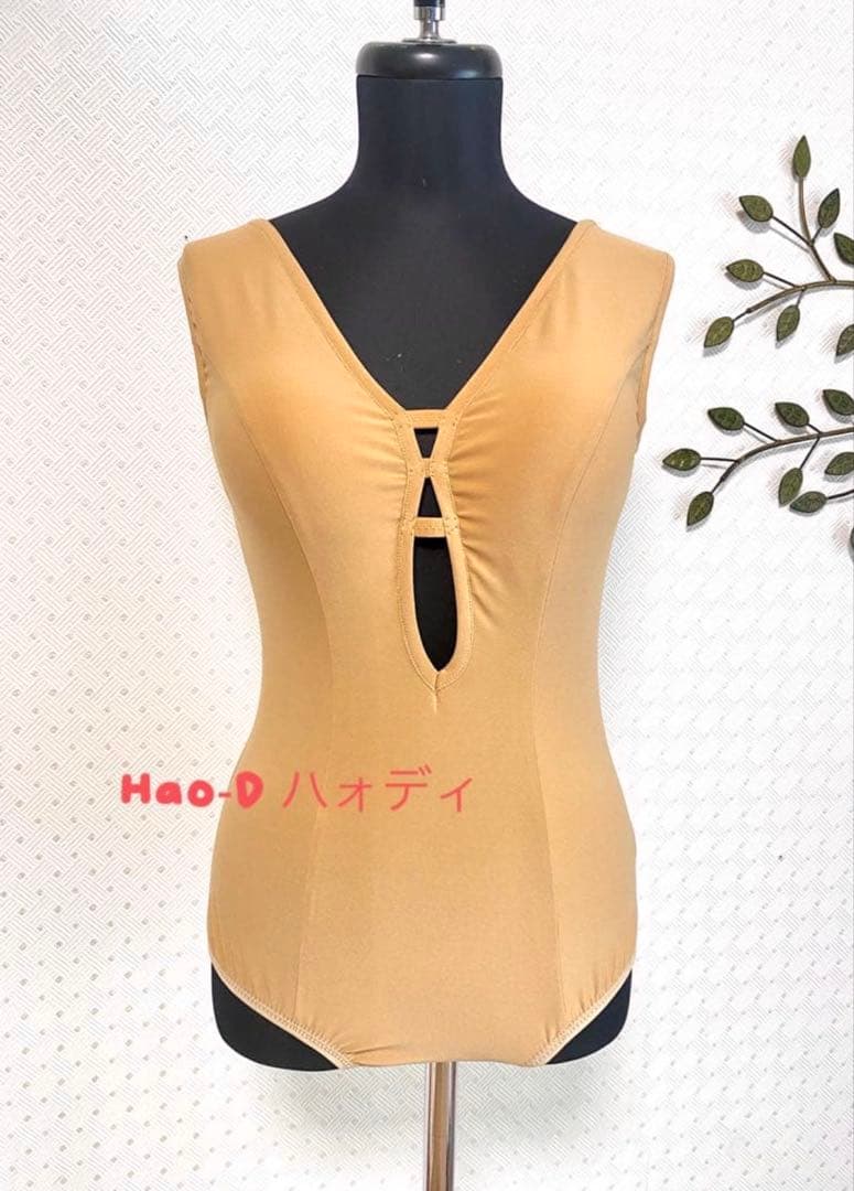 新品★ベージュ★M★レオタード★胸パット付きインナー★バレエ