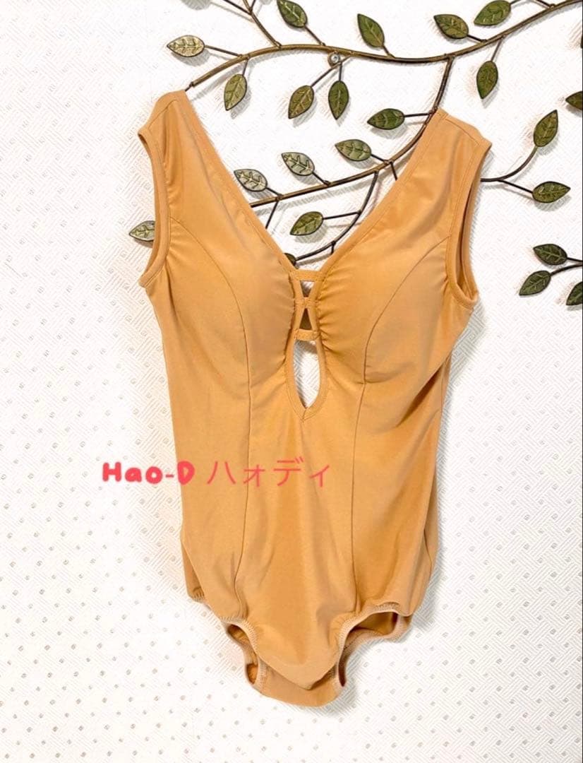 新品★ベージュ★M★レオタード★胸パット付きインナー★バレエ