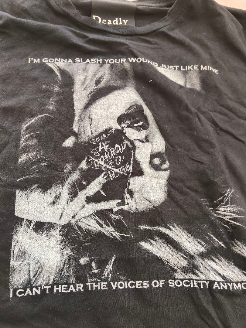 Deadly Claris ブラックTシャツ ディルアングレイ　ライブTシャツ