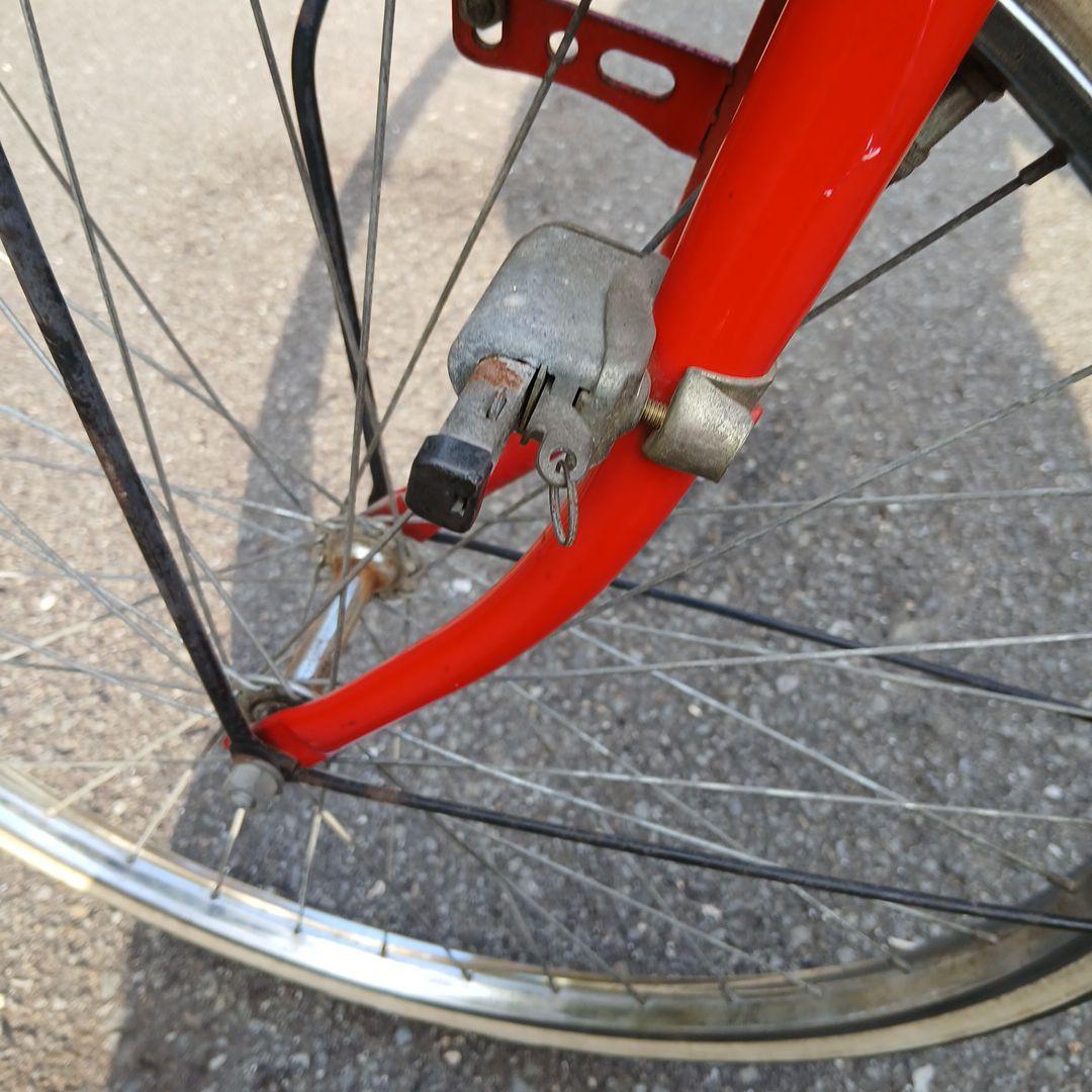 昭和レトロ 　当時物　自転車　26インチ　レッド　リアパンク　有料で交換します