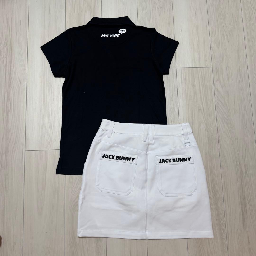新品 ジャックバニー セットアップ 半袖ポロシャツ スカート ストレッチ 白黒