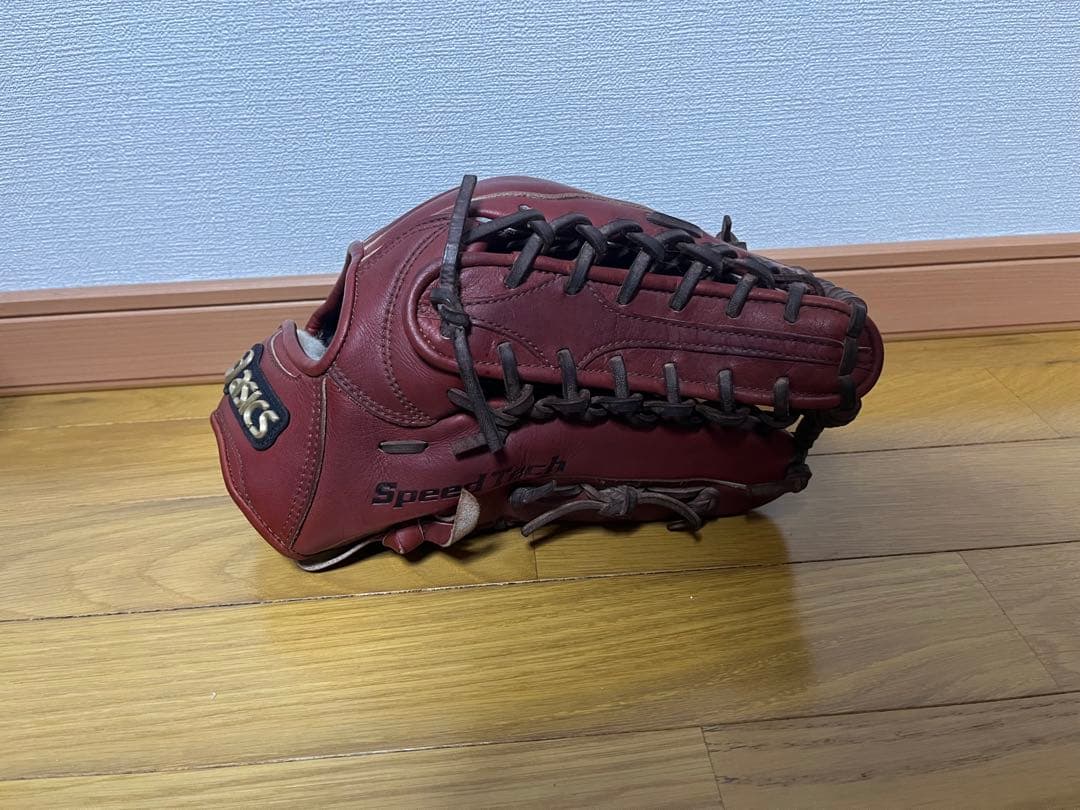 asics Speedtech 茶色レザー グローブ
