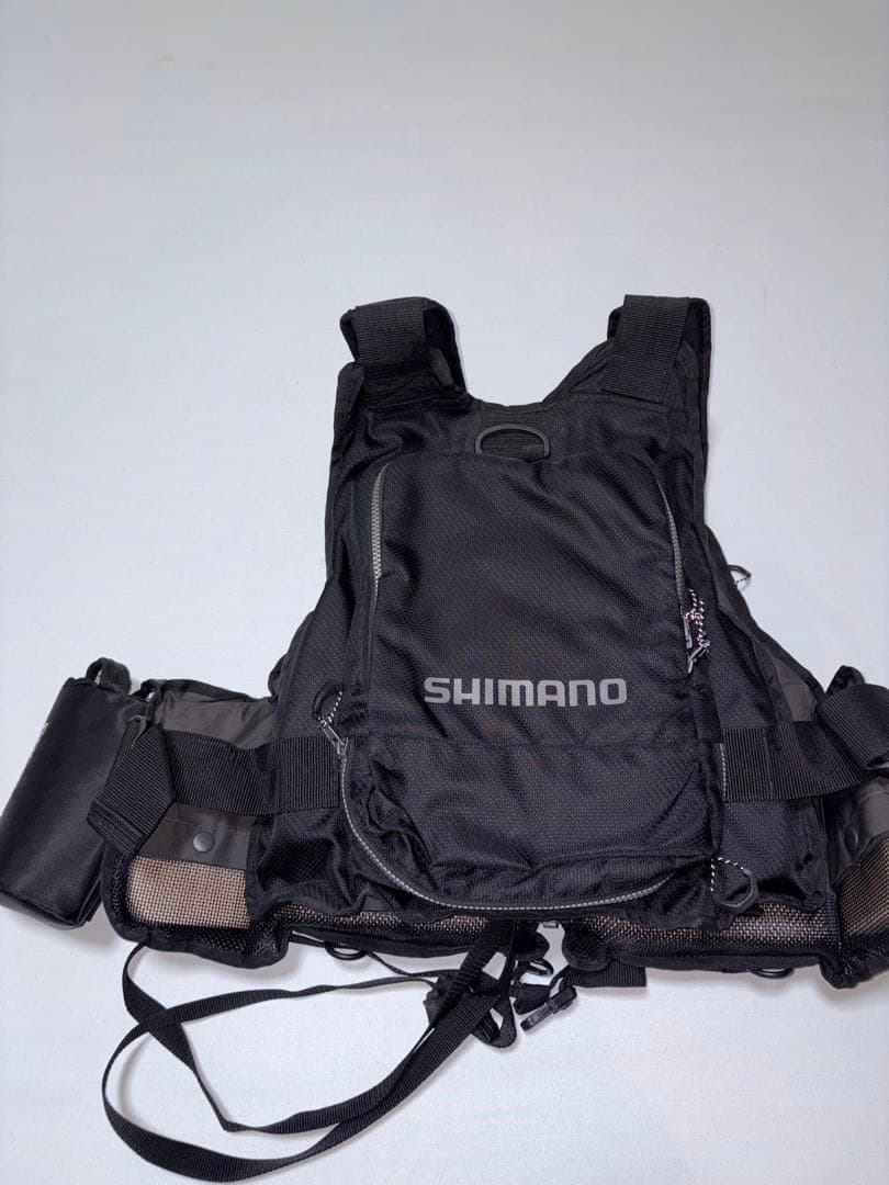 SHIMANO フィッシングベスト ブラック　VF-024U ドリンクホルダー付