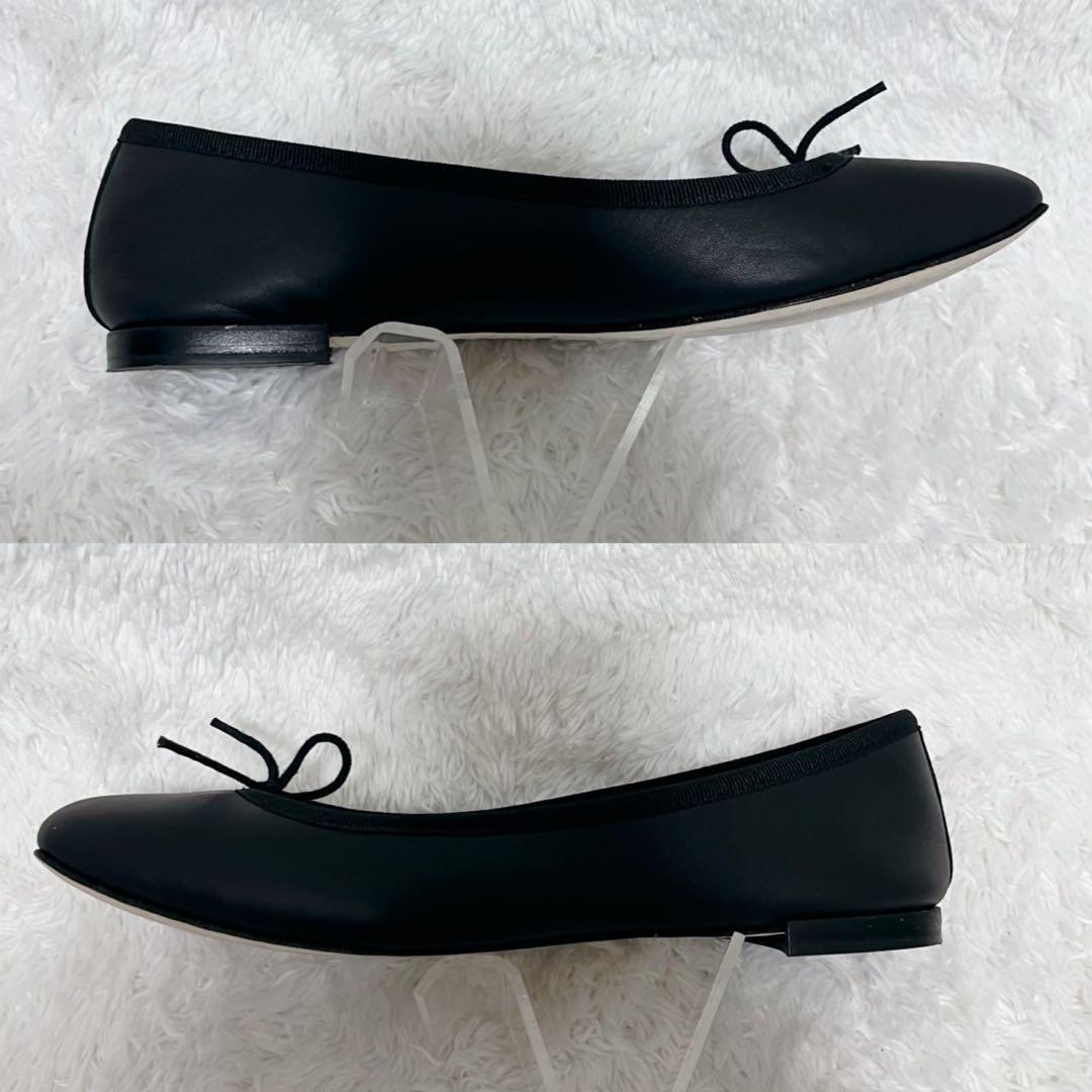 未使用級 repetto レザー バレエシューズ フラットパンプス ブラック