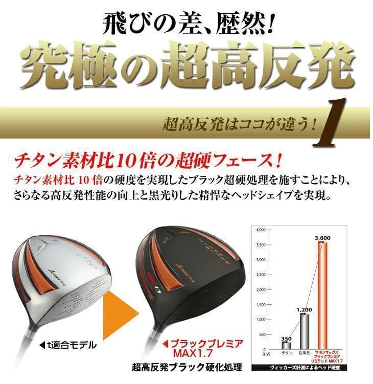 【新品】超高反発ガンマ　ブラックプレミア 三菱 ワークテック飛匠シャフト仕様