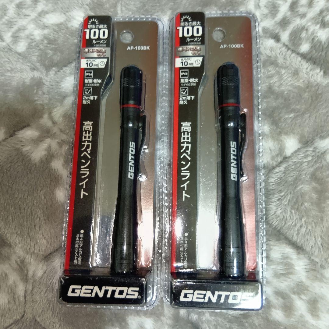 GENTOS AP-100BK 懐中電灯 100ルーメン 2本セット 新品