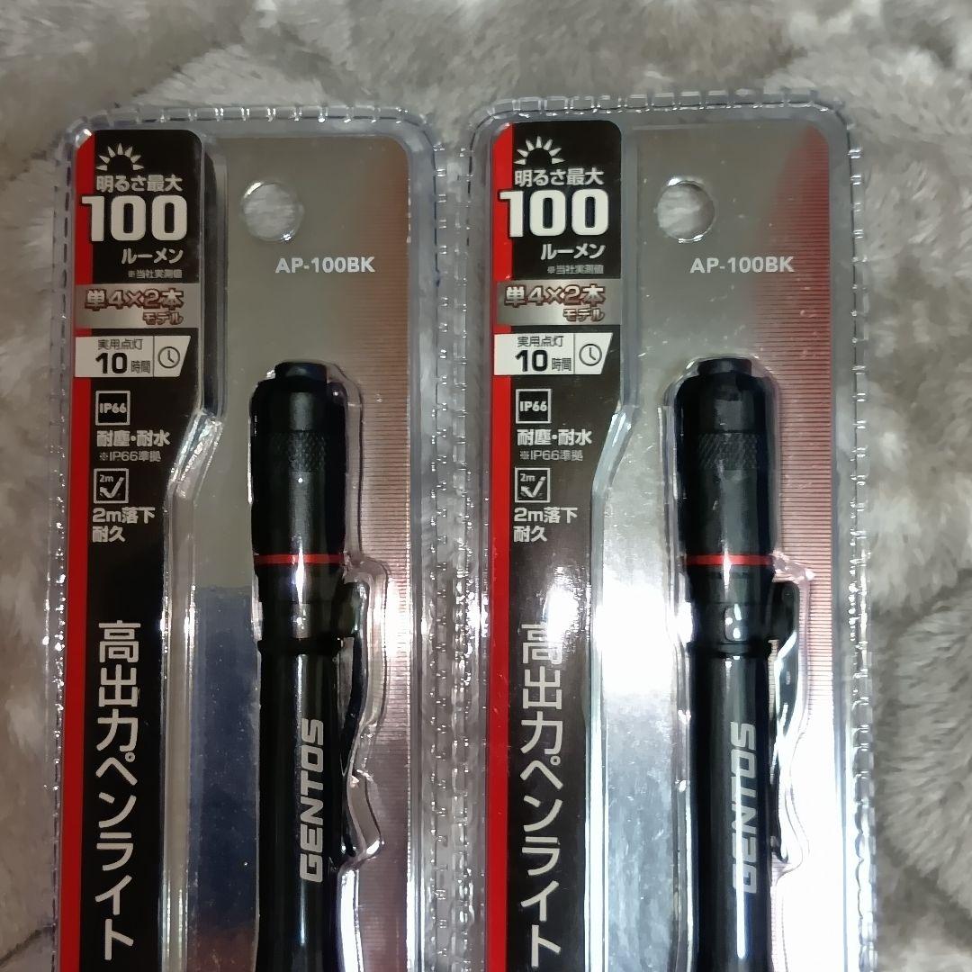 GENTOS AP-100BK 懐中電灯 100ルーメン 2本セット 新品