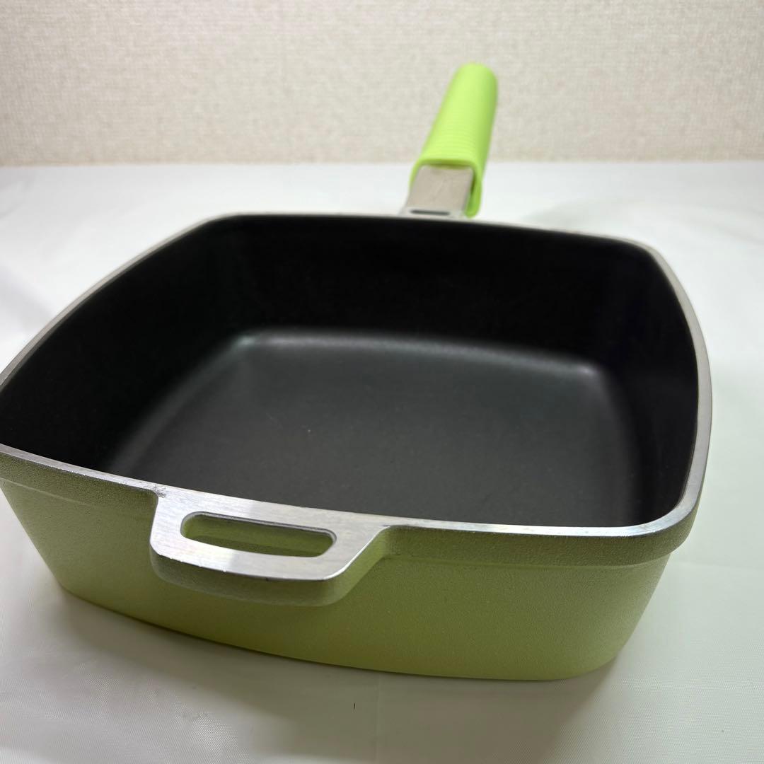アサヒ軽金属　アサヒローストパンL グリーン　ガラス蓋