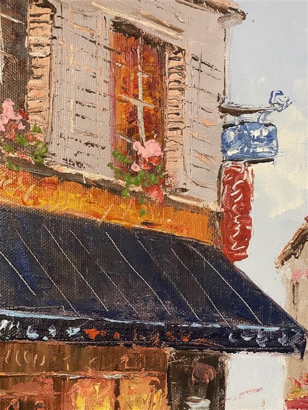 W*W様 「真作」進藤始『パリの街角』風景画　油彩画　額装　サイン有り　F6号