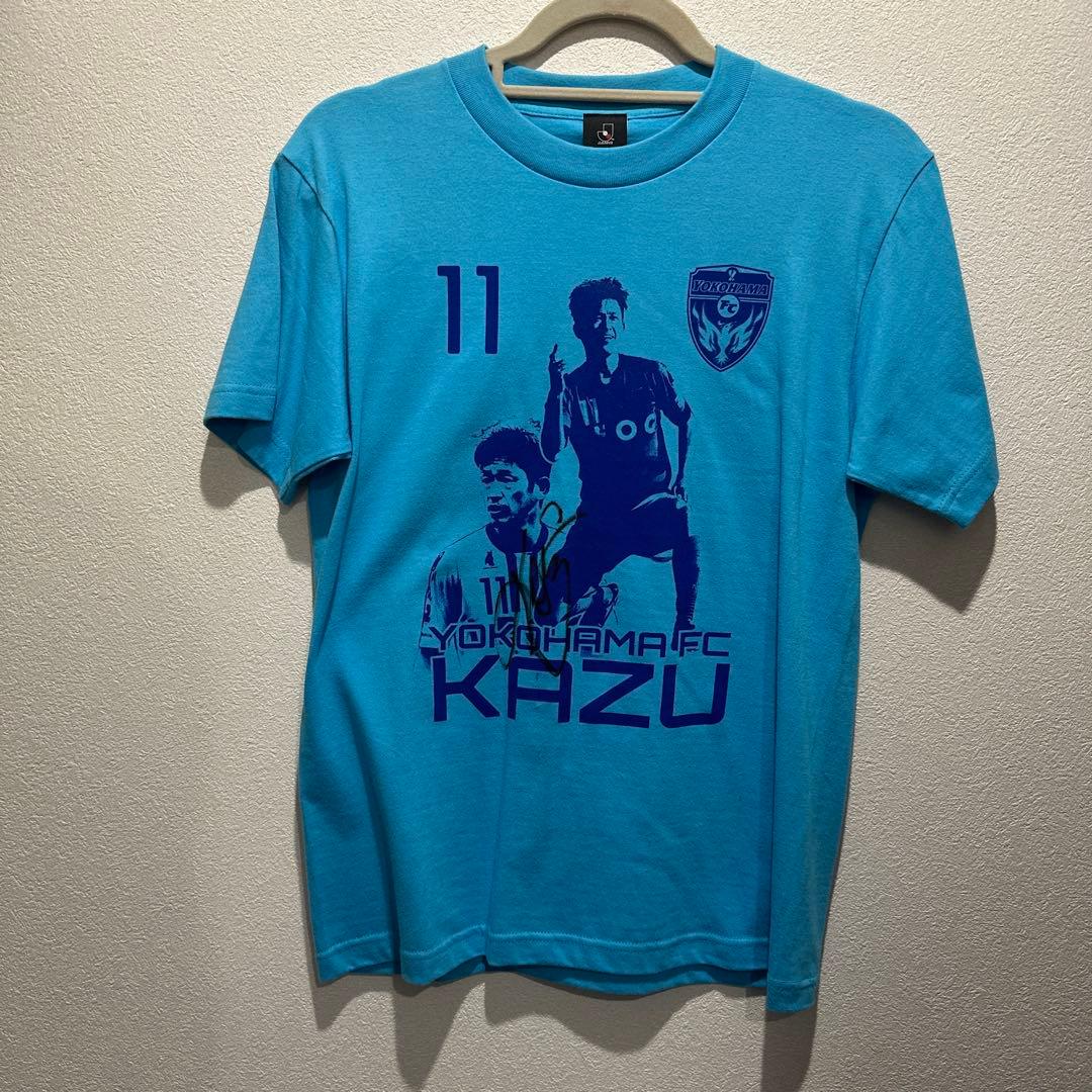 三浦知良　サイン入りカード　横浜FC 2017 記念Tシャツ タオマフ　セット