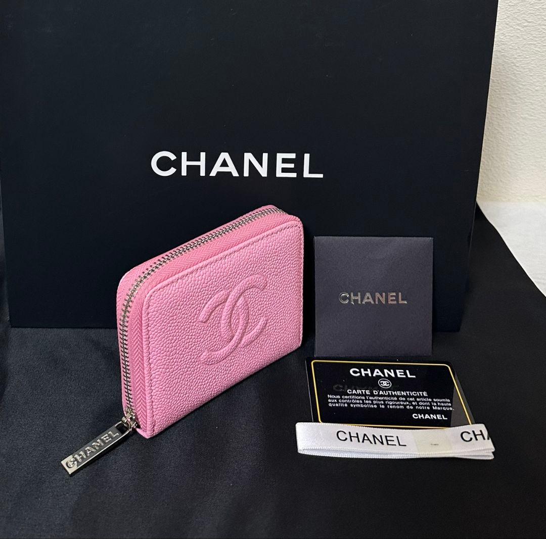 CHANEL ノベルティミニ財布ケースピンク