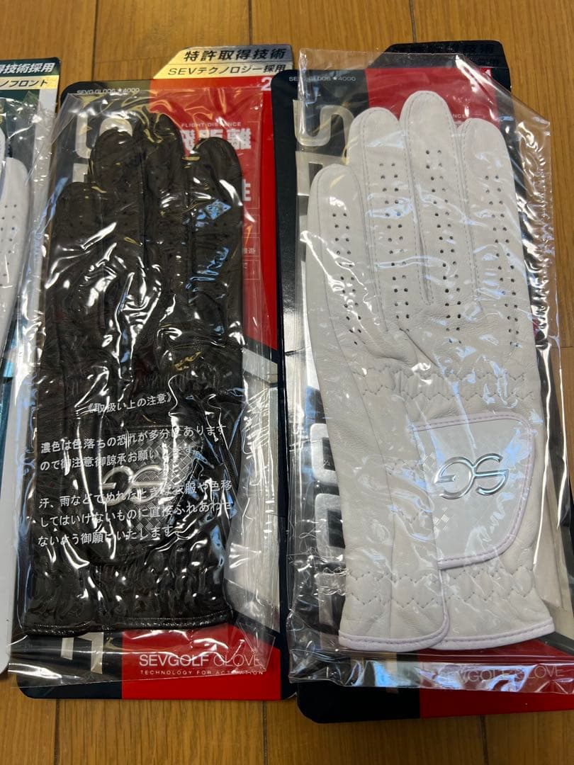 SEV GOLF グローブ 21cm ホワイト2点 ブラック1点　3点セット
