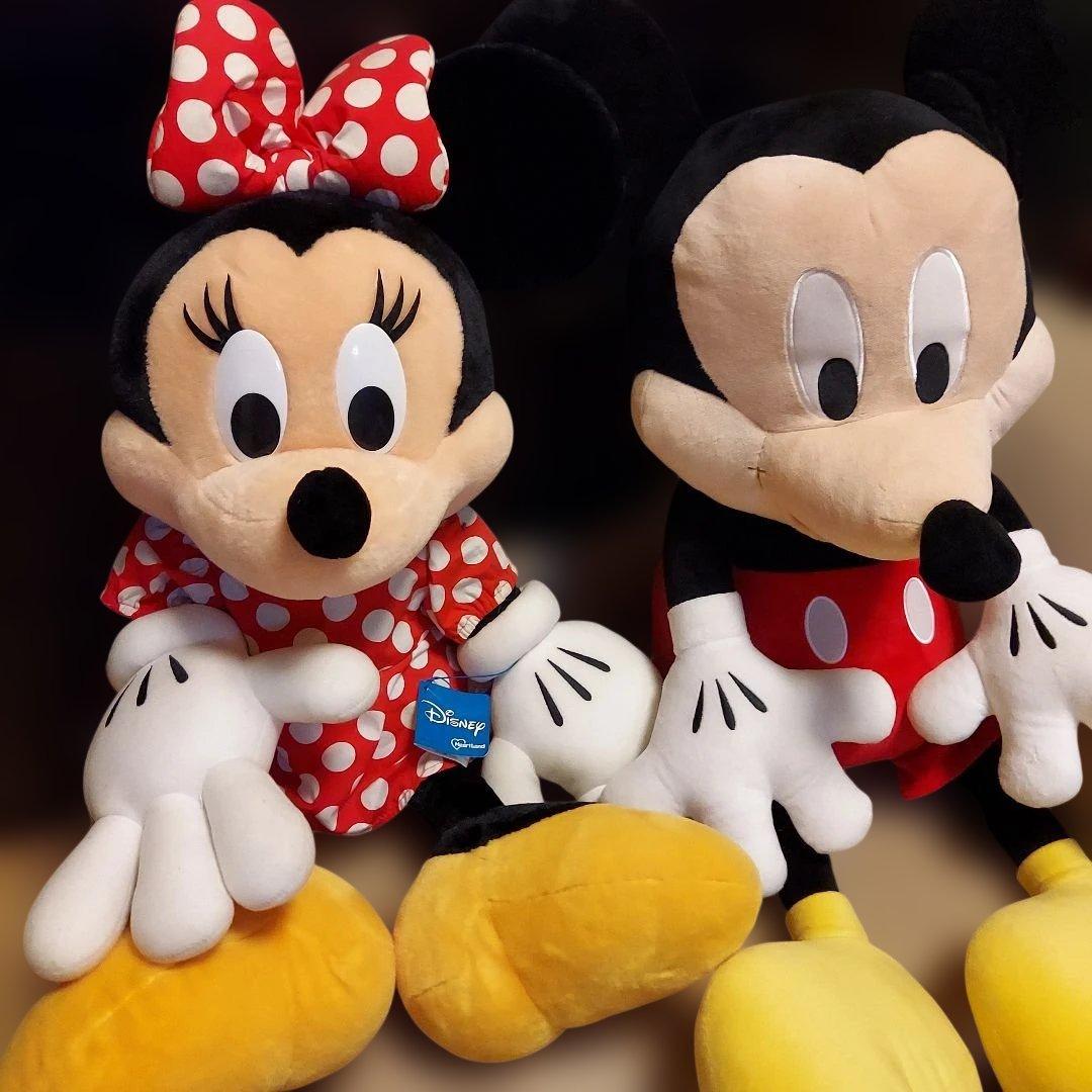 Disney 特大 ぬいぐるみ ミッキー ミニー 　セット　20年前 希少　レア