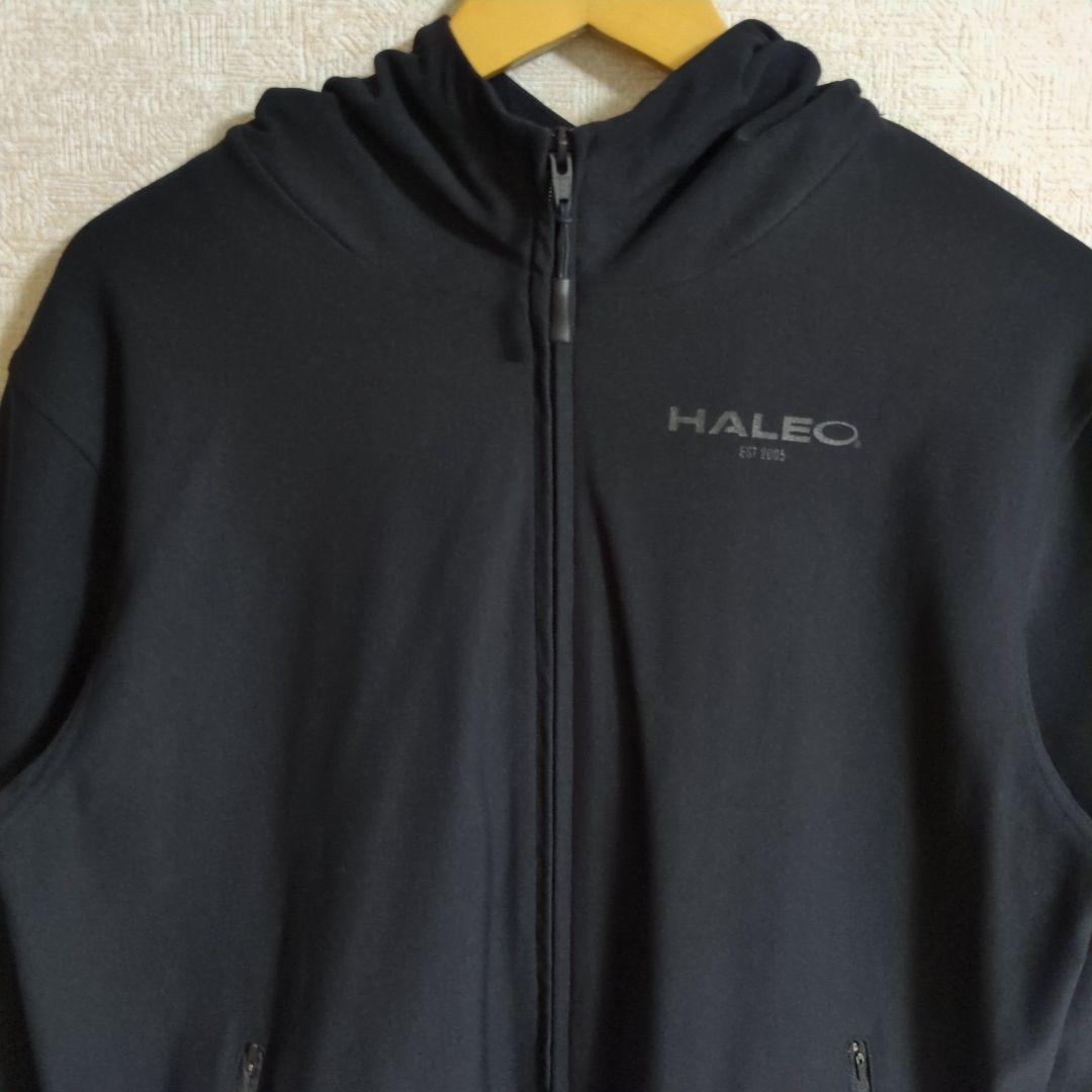 ハレオ HALEO フード付 ジップアップ フーディ パーカー 日本製 XL 黒