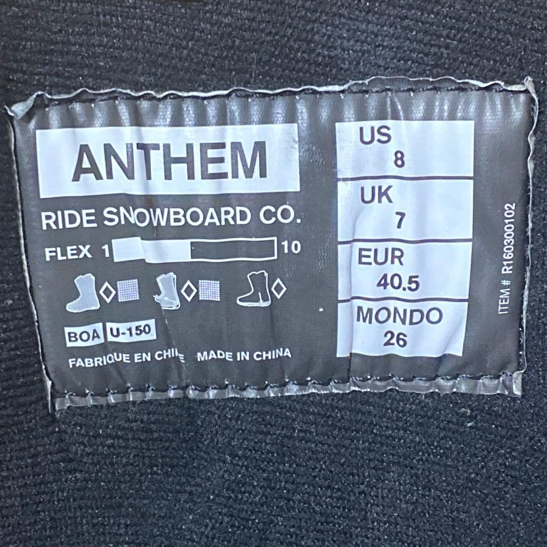 【超美品_即日発送】RIDE スノボブーツ　ANTHEM BOA　26.0cm