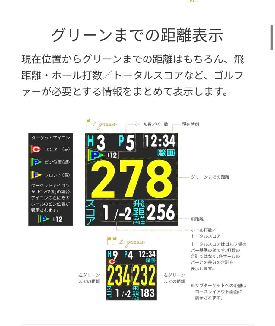GREENON ゴルフウォッチ NORM II PLUS（黒）