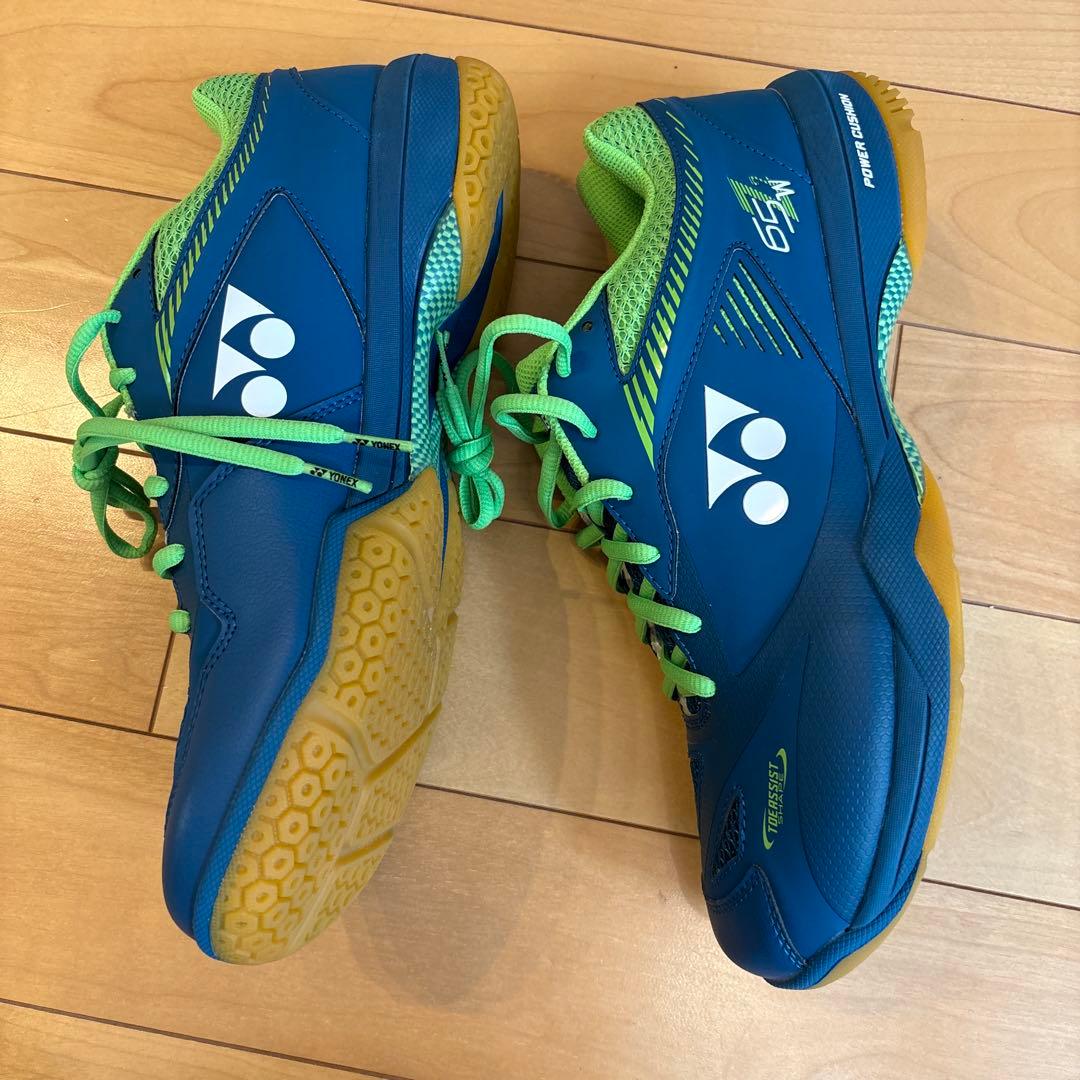 YONEX SHB-65 バドミントンシューズ 青/緑　28cm
