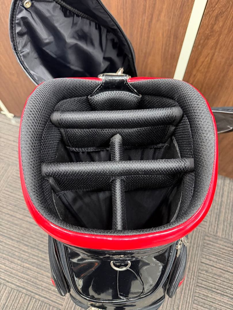 Titleist/タイトリスト エナメル キャディバッグ９型【黒×赤】美品　レア