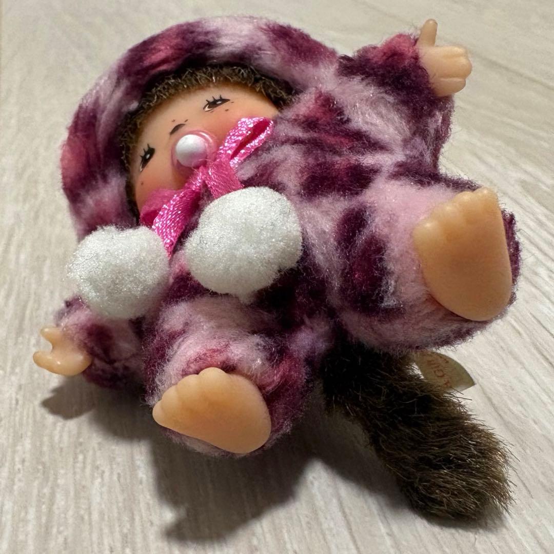 ベビチッチ 豹柄 ヒョウ柄 ピンク キーホルダーモンチッチ monchhichi
