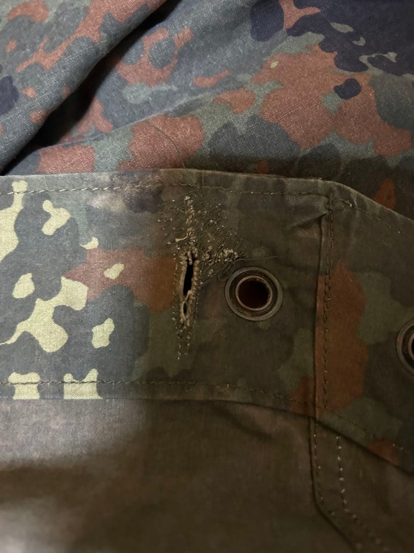 軍幕　パップテント　ドイツ　フレックターンカモ　2枚＋ポール
