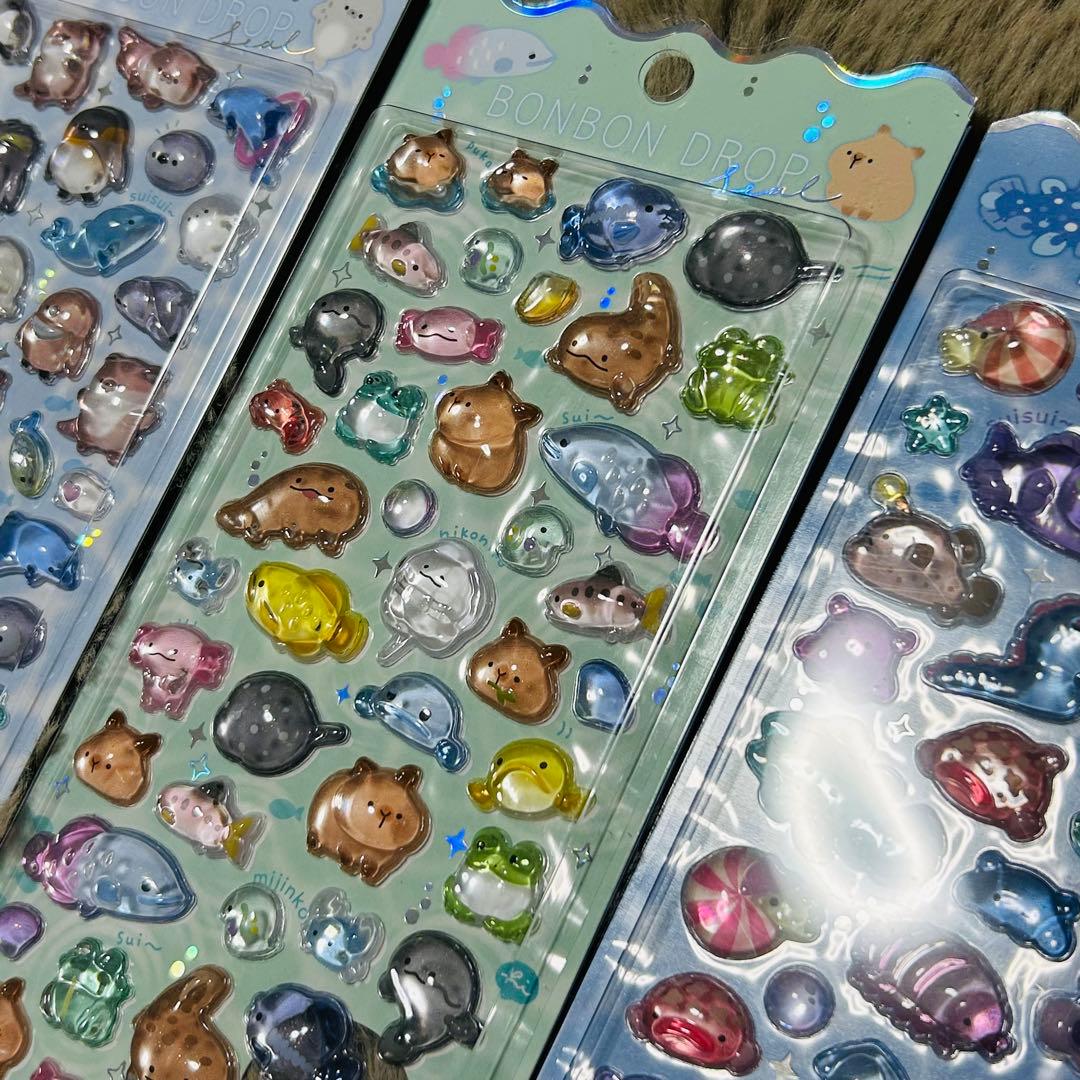 ボンボンドロップシール　ボンドロ　水族館限定　海獣　深海魚　淡水　水辺のいきもの