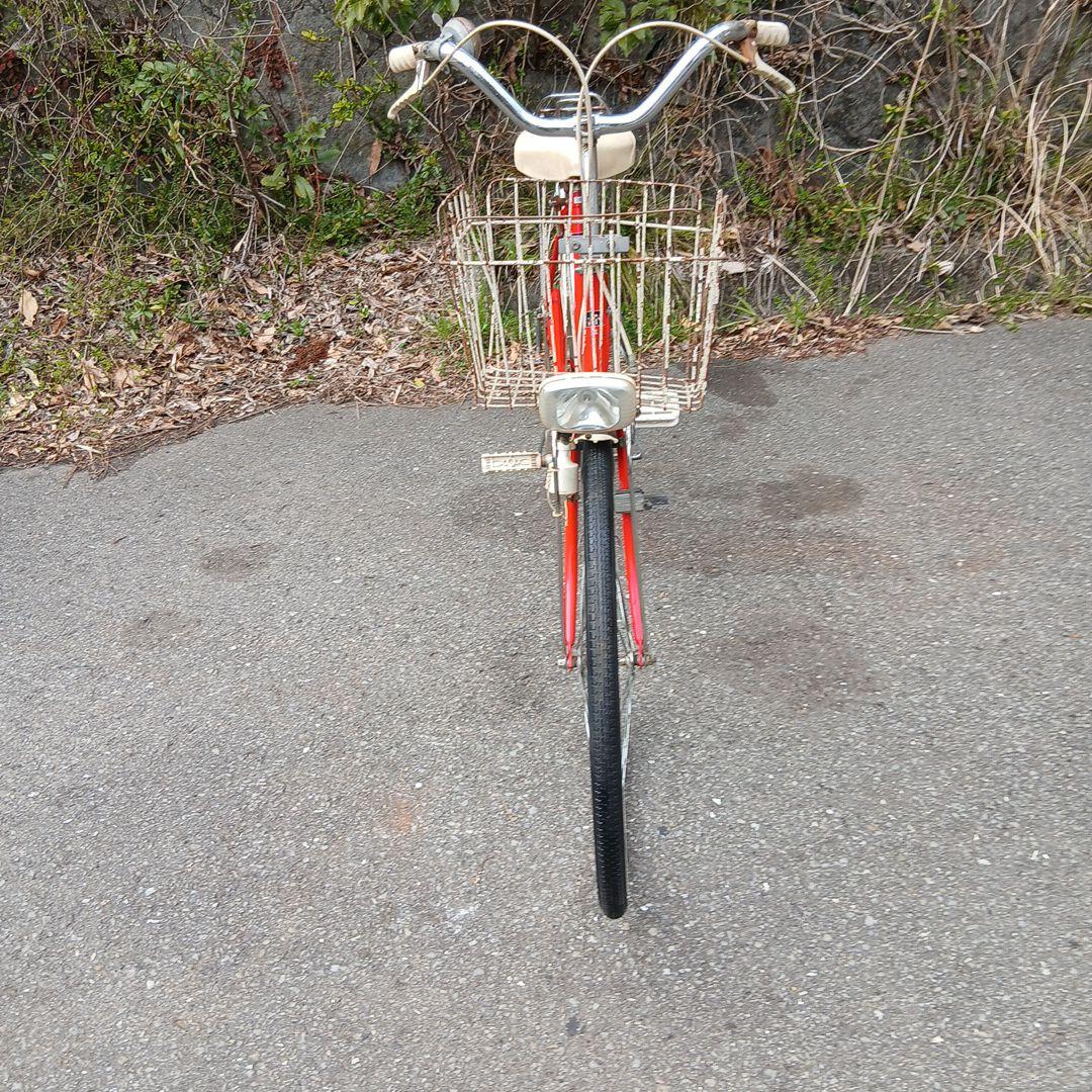 昭和レトロ　当時物　自転車　26インチ　レッド　乗れます