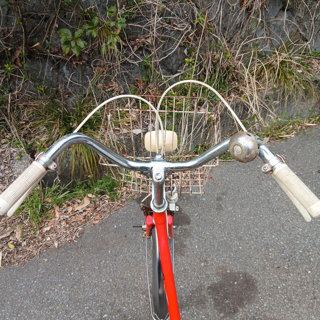 昭和レトロ　当時物　自転車　26インチ　レッド　乗れます