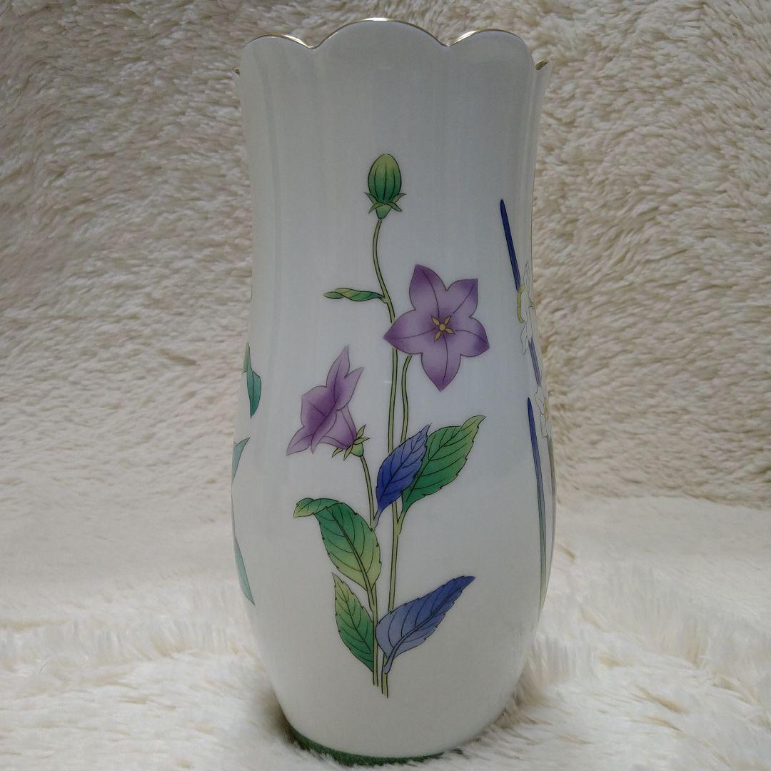 激レア【香蘭社】 「茶席の花」 花瓶 金彩 4面花絵 花柄