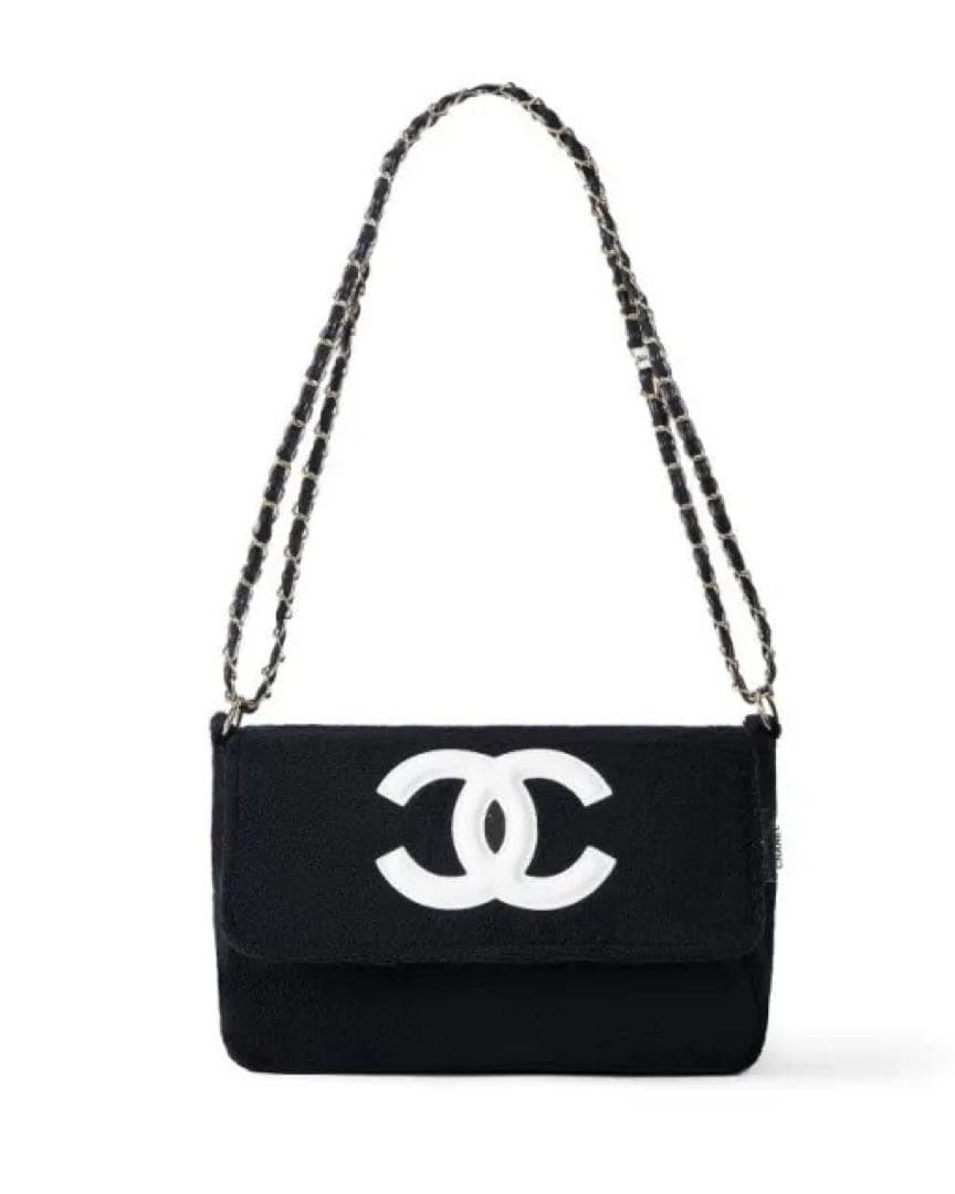 訳あり品 CHANELシャネル ミニバッグ ポーチ ブラック×ホワイト