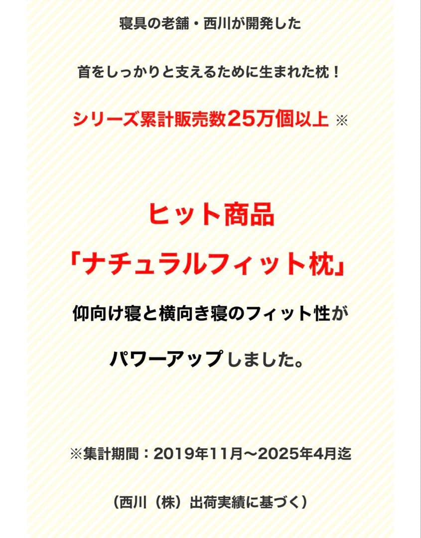 西川　快適枕ピロケース付き　未開封