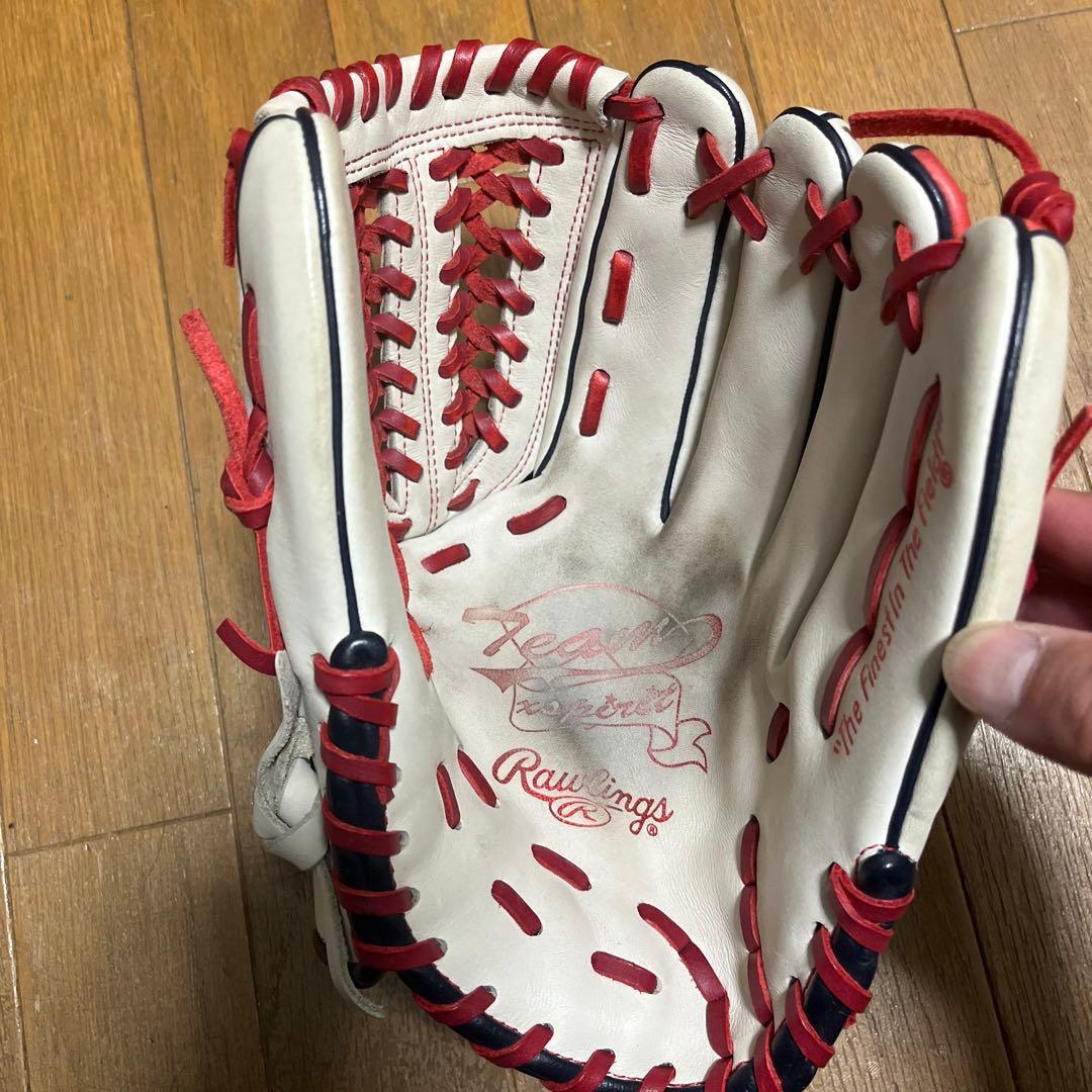 美品　限定品　型良し！ Rawlings グローブ クリーム＆レッド