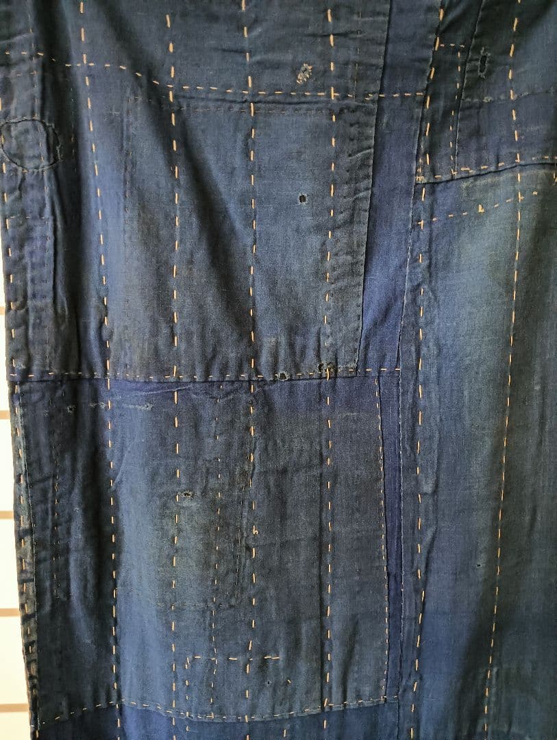 チェック＆ストライプの襤褸　ぼろ　japan vintage boro
