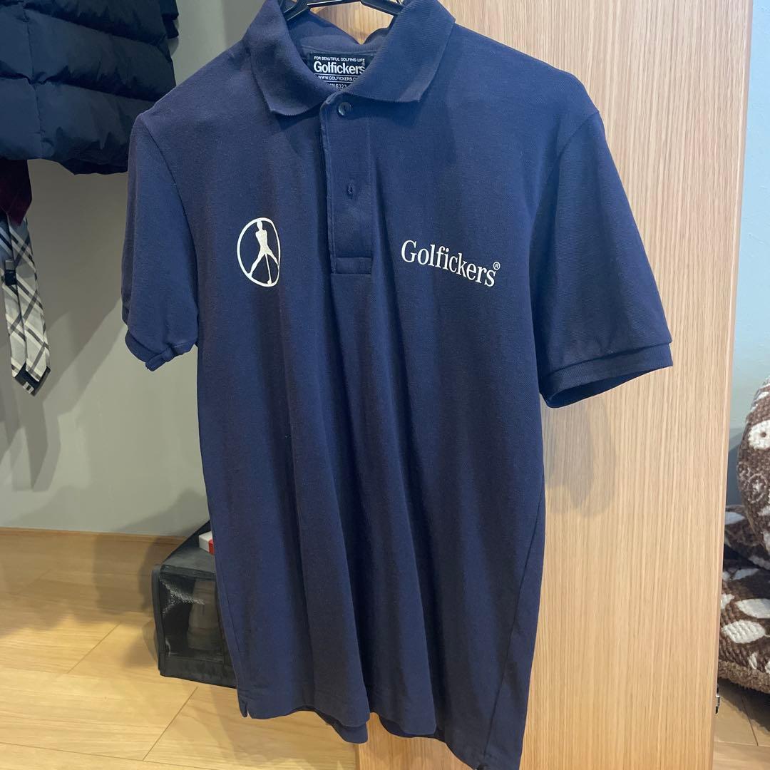 Golfickers ポロシャツ ホワイト S & ネイビー
