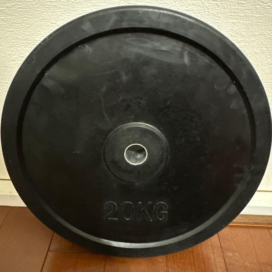 20kg バーベル プレート 1枚 ラバー ② 穴径約 28mm