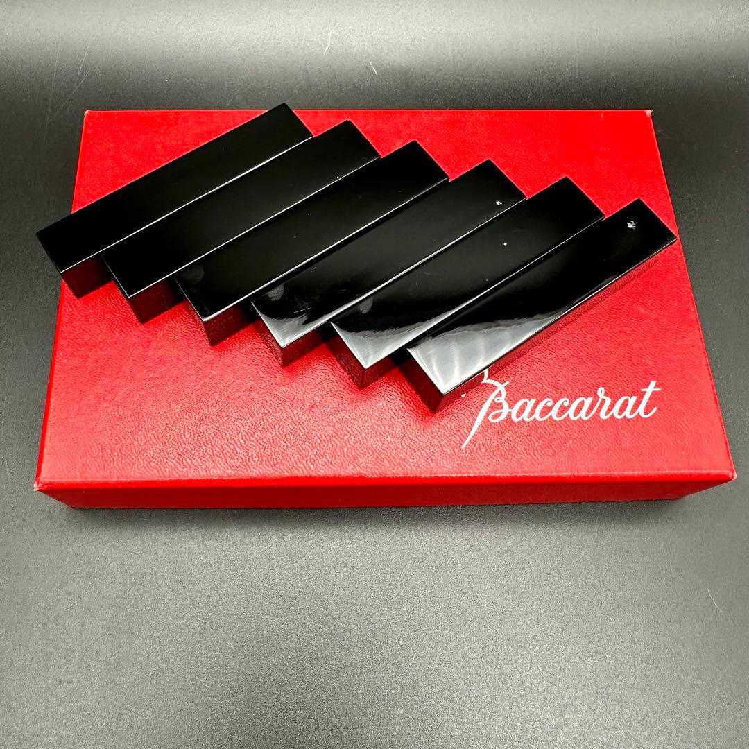 Baccarat 　バカラ　カトラリーレスト　ブラッククリスタル　箸置き　6本