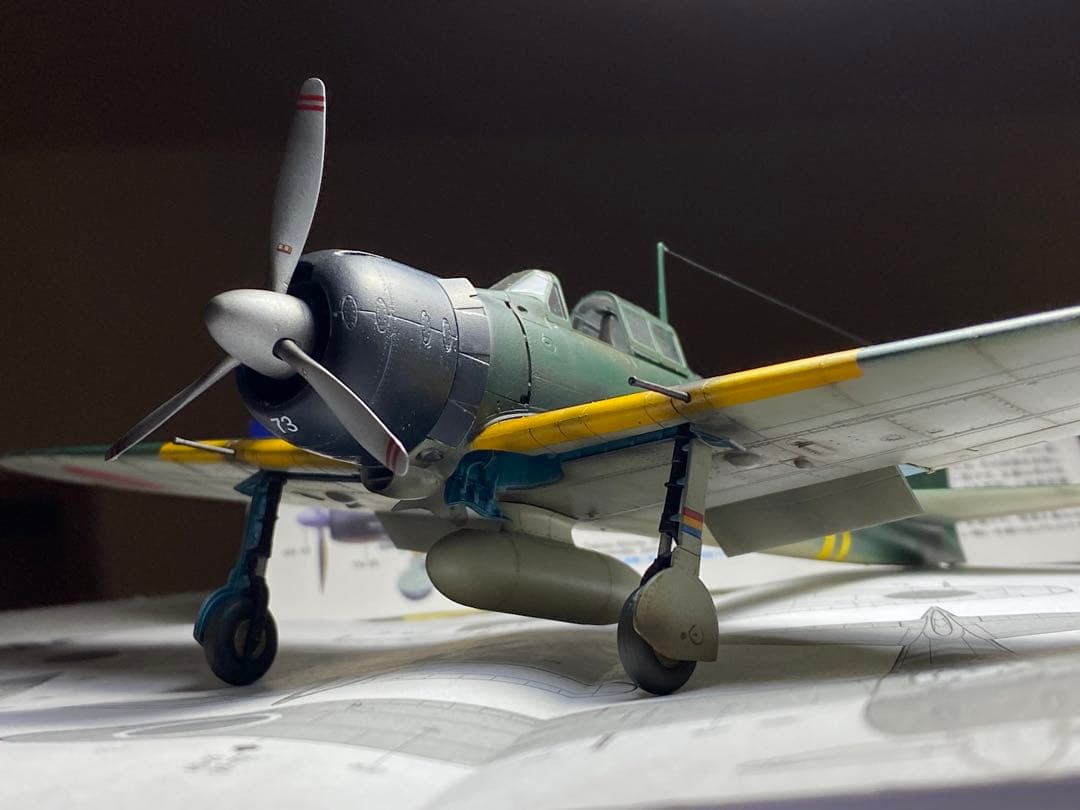 完成品　タミヤ 1/48 零戦 零式艦上戦闘機 22型甲　進藤三郎少佐機