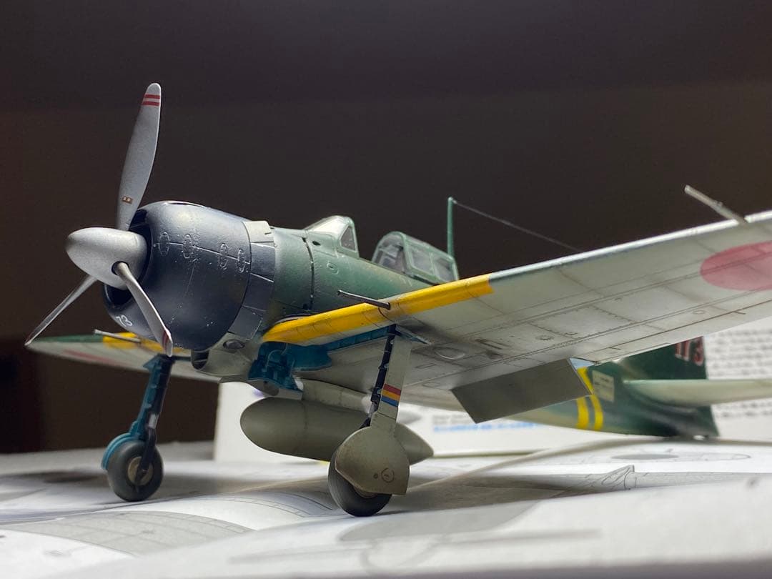 完成品　タミヤ 1/48 零戦 零式艦上戦闘機 22型甲　進藤三郎少佐機