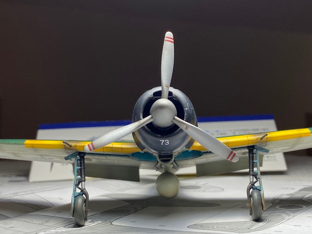 完成品　タミヤ 1/48 零戦 零式艦上戦闘機 22型甲　進藤三郎少佐機